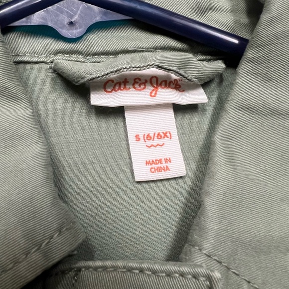 Girls Cat & Jack Army Military Khaki Jacket - Picture 4 of 4